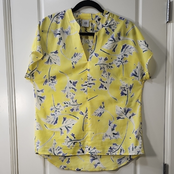 CAbi Tops - CAbi Yellow and Blue Floral Blouse Small